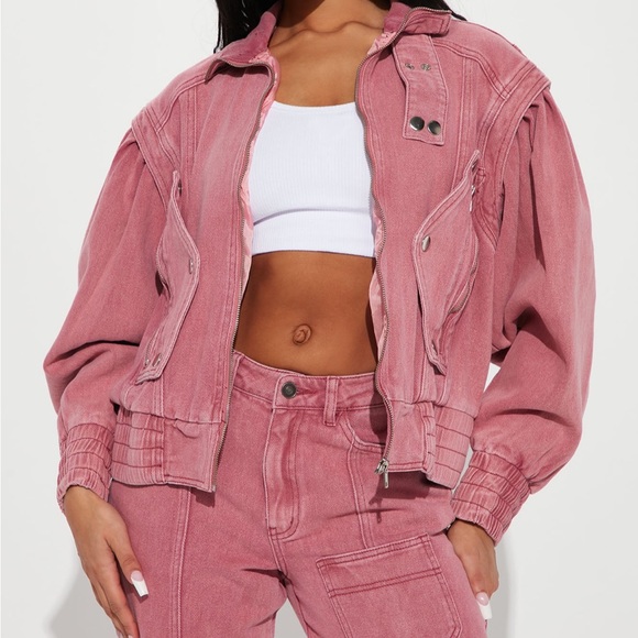 Fashion Nova Denim Moto Jacket - Picture 7 of 9